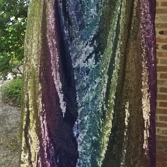 Mini Dark Rainbow Gradient Sequin Shift Dress NWOT - Picture 4 of 8